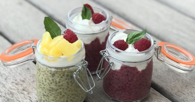 PUDIN DE CHIA FRUTA Y YOGUR